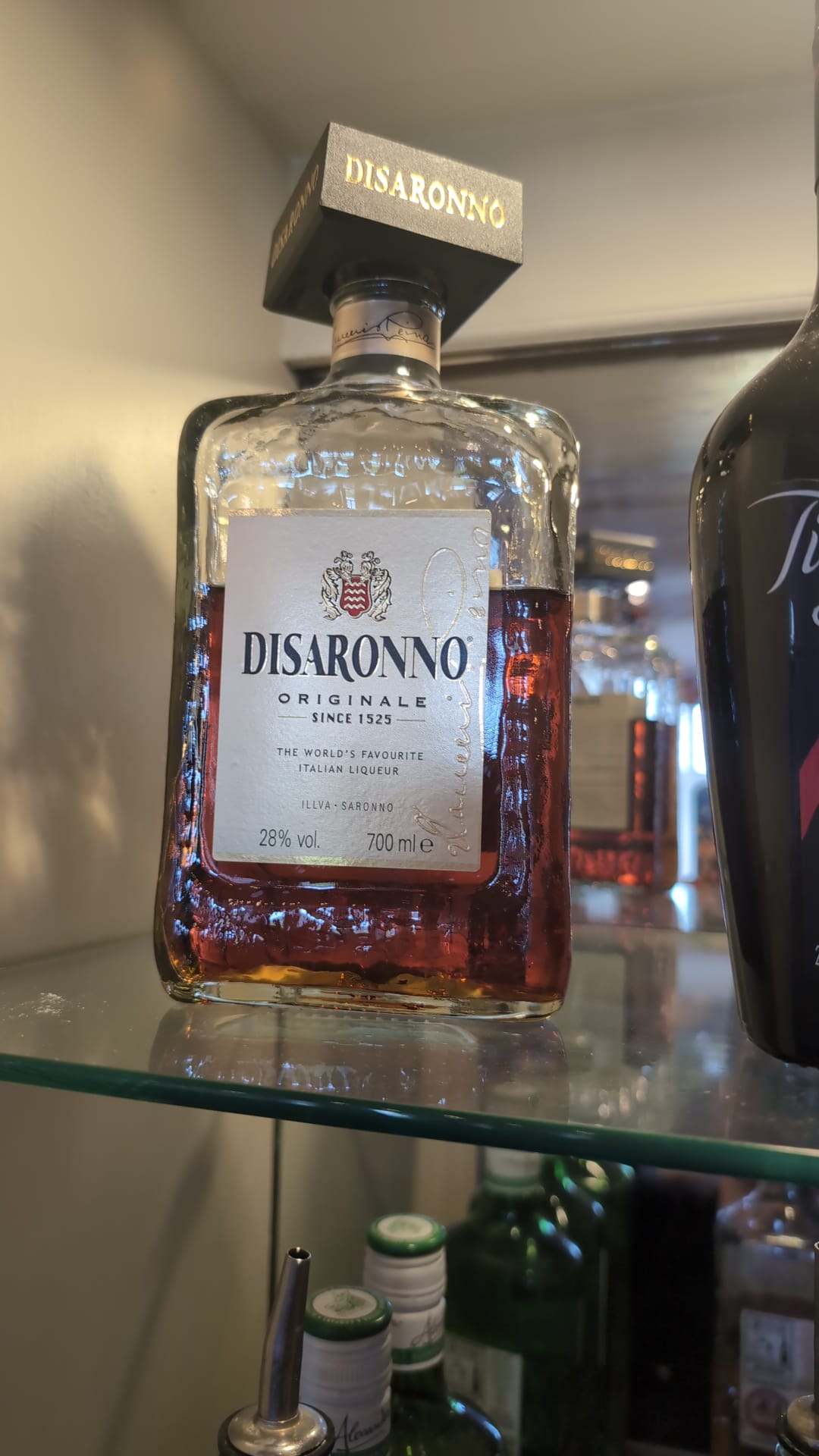 Disaronno on the back bar