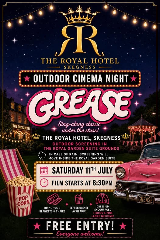 Outdoor Cinema Night - Grease (free entry, dress-up) - Saturday 11 July, 8:30pm