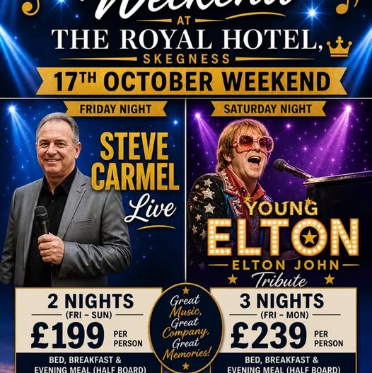 Live Music Weekend - Young Elton John Tribute + Steve Carmel - 17-18 October