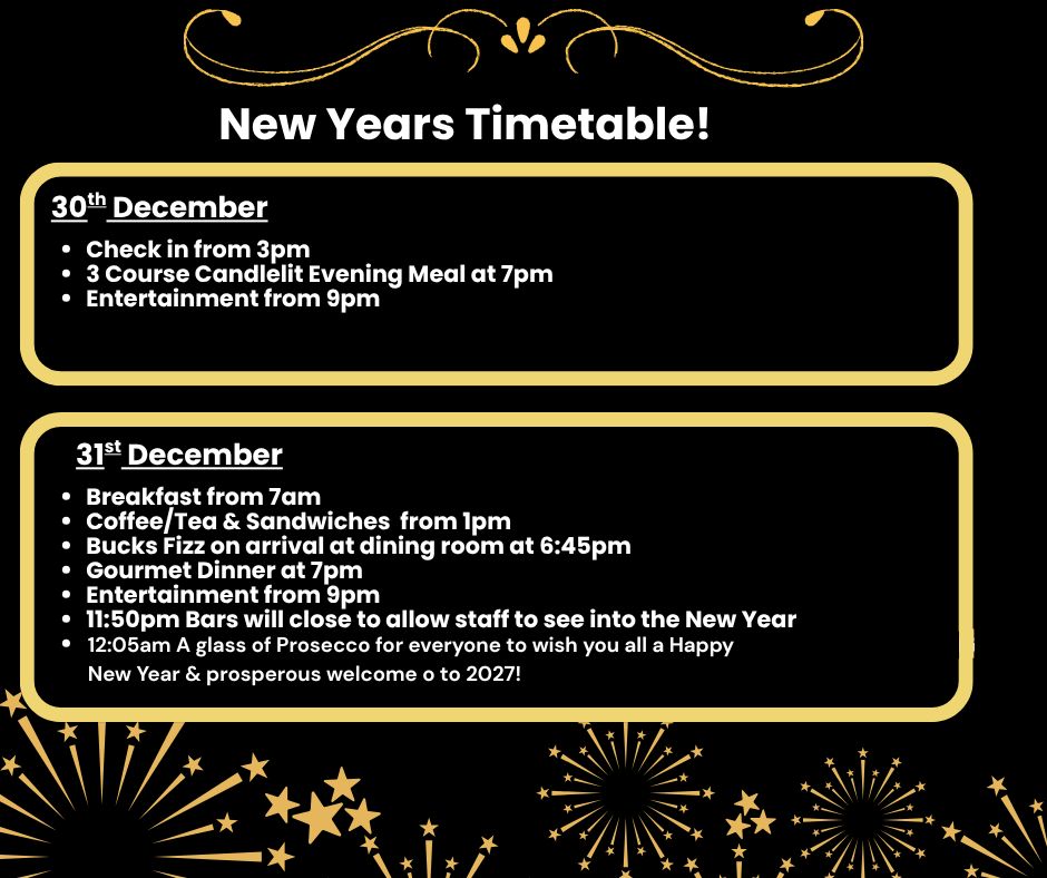 New Year timetable - 30 and 31 December