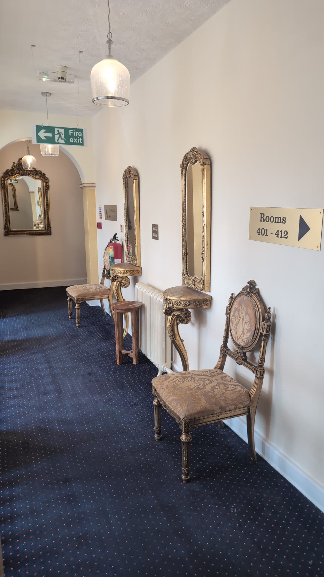 Fourth-floor guest room corridor