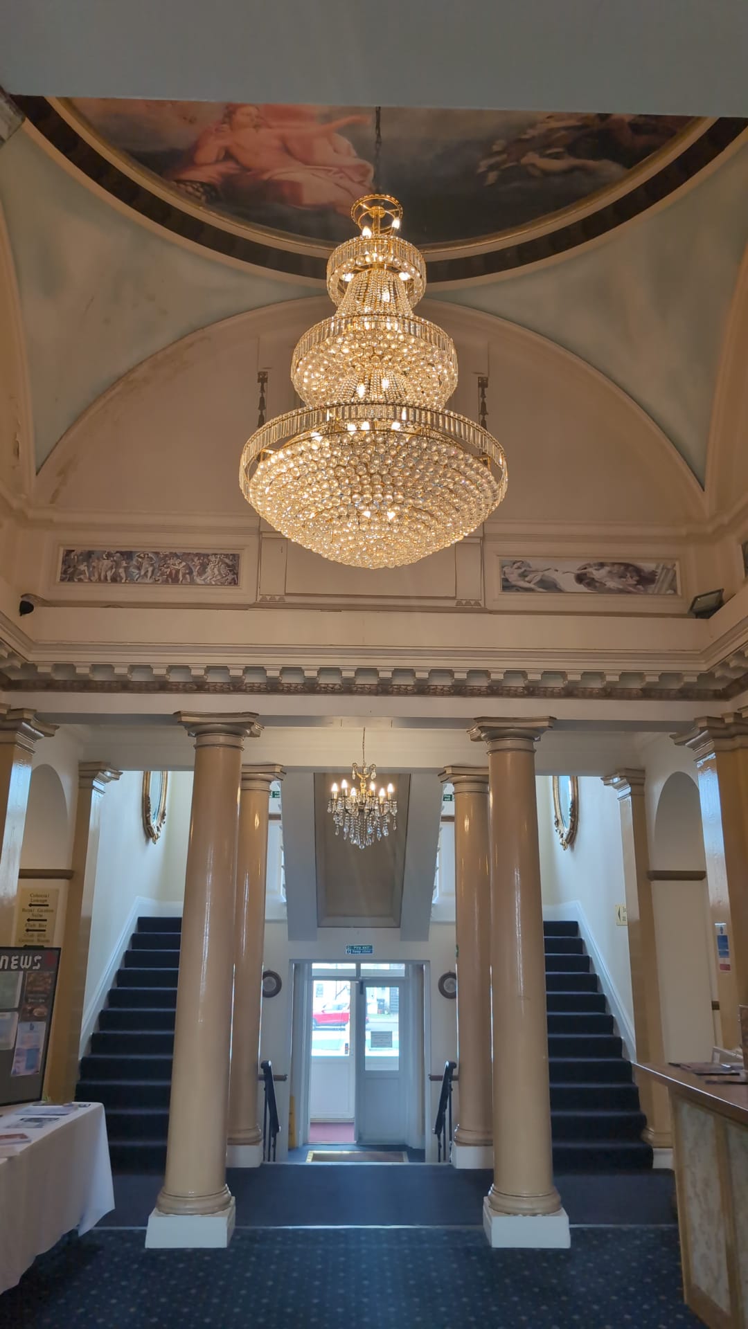 Reception lobby with the grand staircase