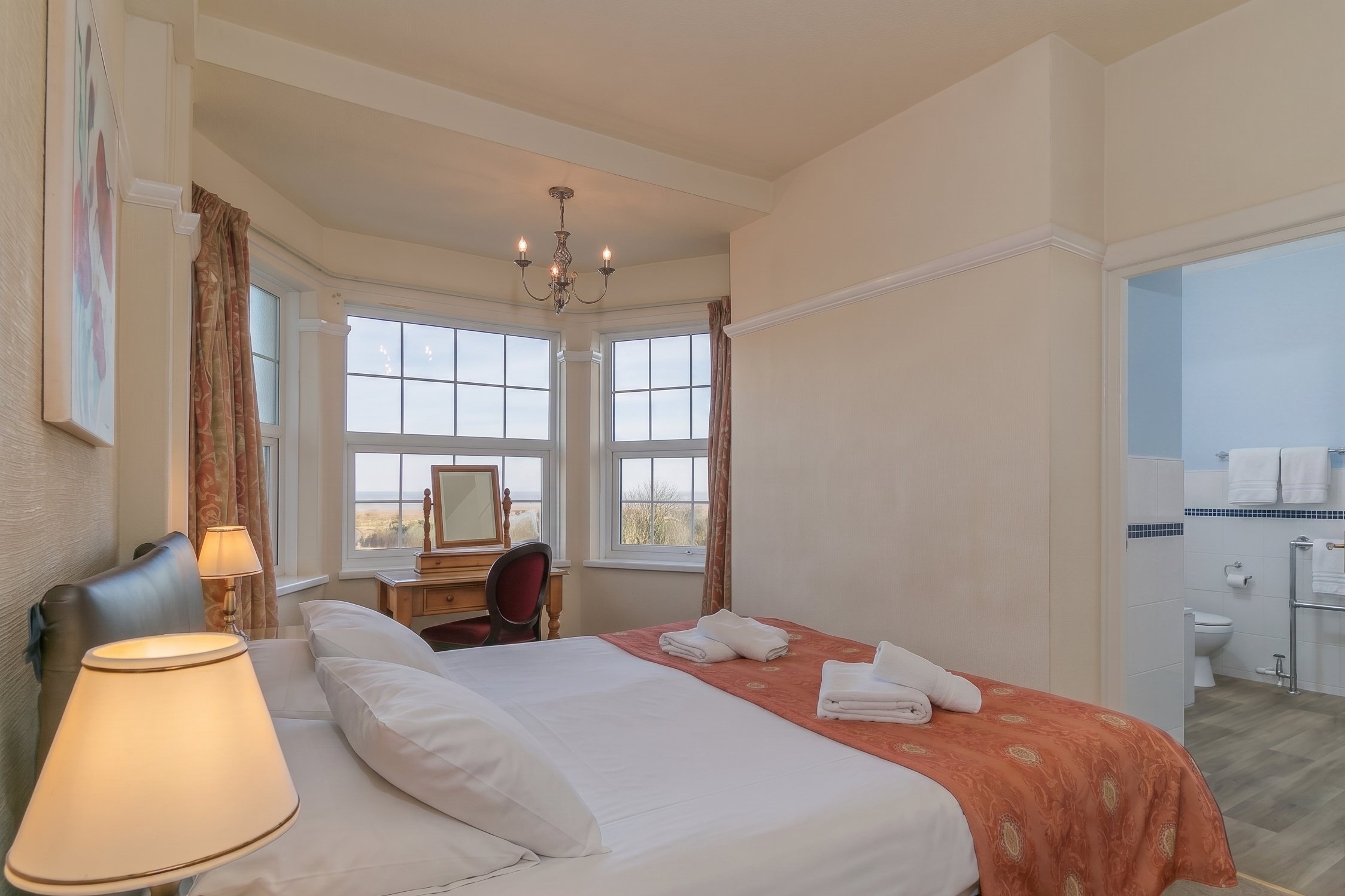 Deluxe Double Seaview guest room at The Royal Hotel